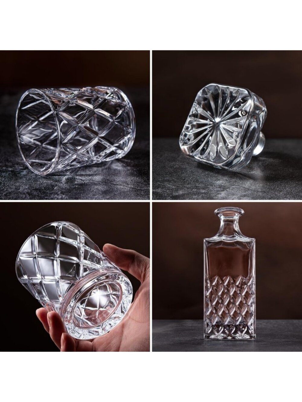 Elegant Crystal Whiskey Decanter Set with 4 Glasses - Perfect Gift for Men, Dad - Picture 5 of 7
